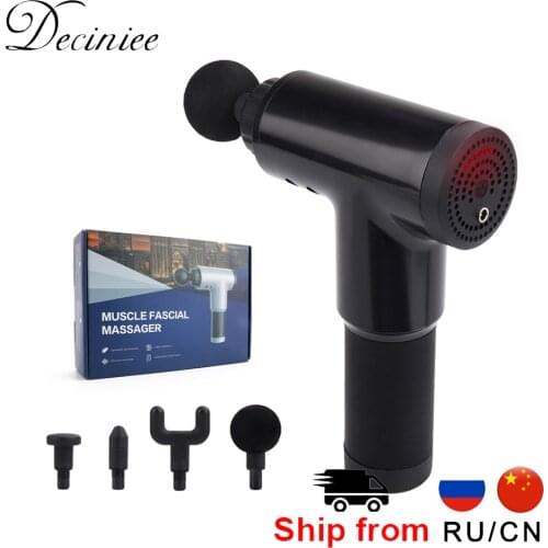 Massage Gun for Athletes Deep Tissue Massage Device Muscle Massager Quiet 6 Speed Setting Full Body Relief Key type With 4 Heads