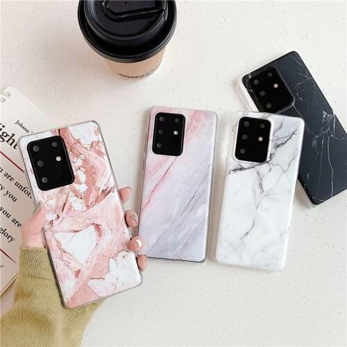 Marble Phone Case For Samsung Galaxy S20 FE S21 Note 20 Ultra 10 S10 Plus S10E A52 A72 A32 A12 A42 A51 A71 A50 A21S Back Cover