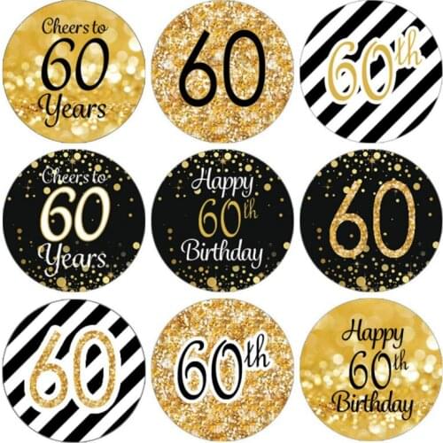 216pcs 50th 60th Birthday Party Seal Stickers 50 60 Years Old Shiny Foil DIY Gift Packaging Decorations Label