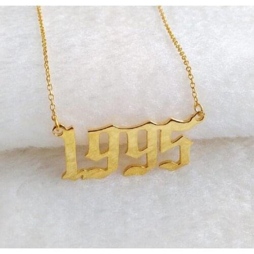 Customized Birth Year Necklace English Number Necklace Year 1991 1992 1993 1994 1995 1996 1997 1999 1999 Birthday Gift