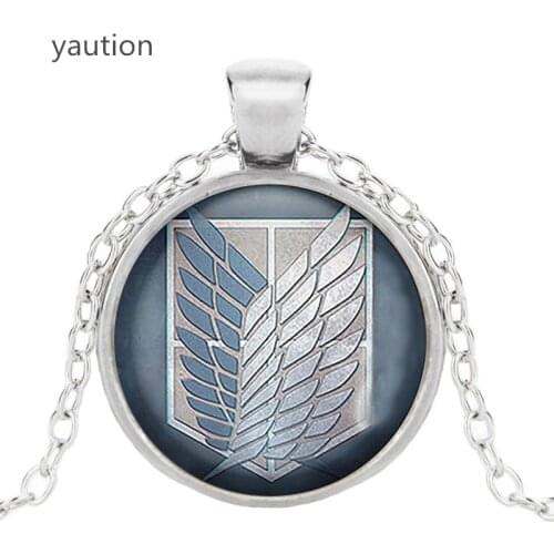 Attack on Titan Levi Ackerman Glass Cabochon Pendant Necklace Jewelry Charm necklace