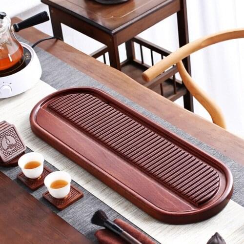 Rosewood Tea Tray Whole Piece Of Solid Wood Household Cha Sea Rectangular Single Layer Drainage Simple Table Kungfu Teaware