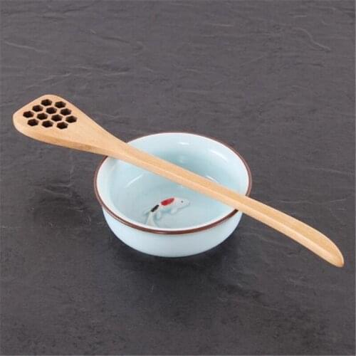 Hollow Out Wood Honey Coffee Spoon Stirring Stick Honey Stick By Honey Jar Long Handle Stick Mixer