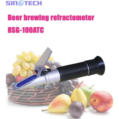 10pcs/lot Hand held beer brewing refractometer specific gravity 1.000-1.130 Wine wort Refractometer 0-32%brix RSG-100ATC
