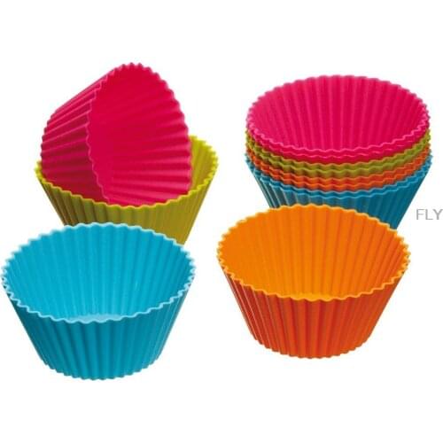 Happy Kitchen Time &12 PC Kitchen Craft Colourworks Silicone Cupcake Cases forma de silicone Smile