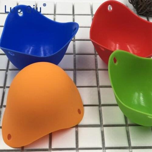 Blue and Green Silicone Egg Poacher Cook Poach Pods Kitchen Cookware Poached Baking Cup Gadget Egg Mold Boiler Cup 100 pcs/Lot