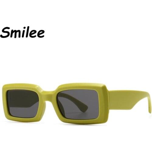 Wide Legs Avocado Green Rectangle Sunglasses Men 2021 Vintgae Designer Small Square Sun Glasses Modern Rock Women Shades UV400