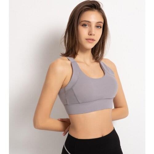 Sports Underwear Bra European American Seamless Shockproof Gathered Running Fitness Women Beauty Back Yoga Bra