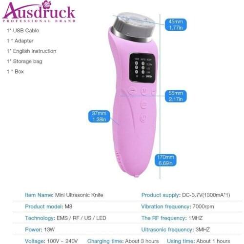 Mini HIFU LED Facial Machine RF Face Lifting Ultrasonic High Intensity Focused Lifting rf Lifting Face Skin Care Massager