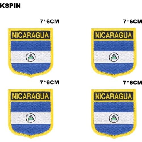 Nicaragua Shiled Shape flag patches national flag patches for Cothing DIY Decoration