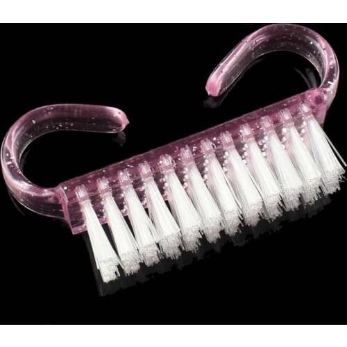 Uv Gel New Nail Art Plastic Cleaning Brush Finger Care Dust Clean Handle Scrubbing Tool File Manicure Pedicure Random Color