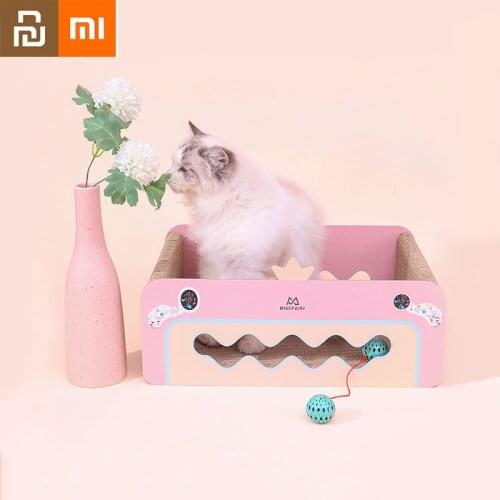 Xiaomi Cats Scratcher Board Corrugated Paper Cat Litter Toy Interactive Funny Cat Stick Bell Cat Claw Board Cat Bed Pet Supplies