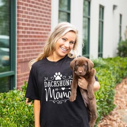 Dachshund Mama Dog Paw Graphic Tees Clothes for Women Summer T Shirt Dog Lover Aesthetic Print Kawaii Tops Camisetas Mujer New