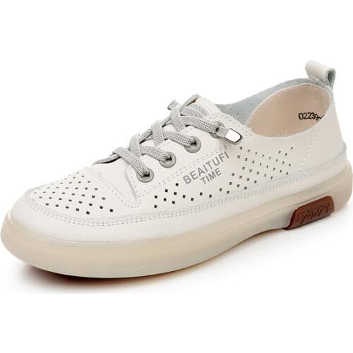 2021 High Quality Women Sneakers Real Leather Fashion Flats Shoes Woman Cross Strap Casual Daily Spring Lady Footwear Size 40