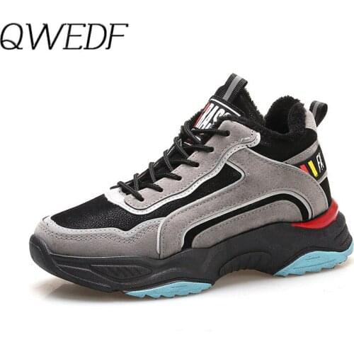 QWEDF 2019 autumn casual shoes woman lace up round toe vulcanize shoes platform sneakers student bottom comfortable flats Z5-27