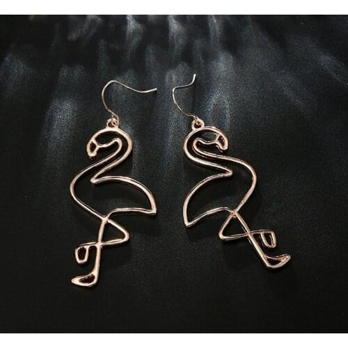 2021 New Personality Trend Irregular Geometric Flamingo Earrings Star Fashion Street Shoot Jewelry Accessories