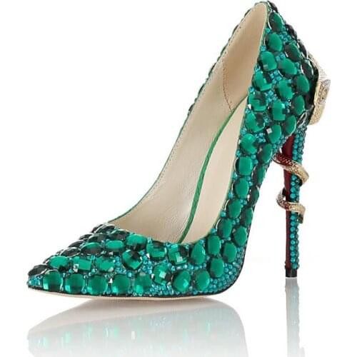 Women high heels Fashion rhinestone Metal Snake Cross Ankle Straps Pumps Shoes Slingbacks Sexy Black Gold sandalias high heels