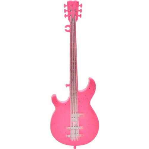 1Pcs Mini Fashion Musical Dollhouse Miniature Guitar For Dolls Dolls Accessories Kids Presents Color Random