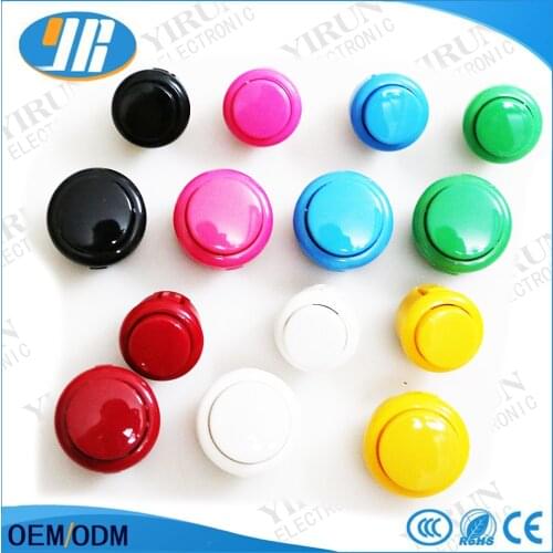 100 pcs High quality 24/ 30mm Round Arcade Button cloning Sanwa Push Button for DIY Arcade Cabinet Parts JAMMA MAME