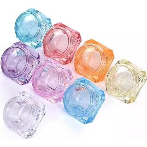 3pcs 3/5g Refillable Bottle Cosmetic Container Makeup Cream Nail Art Lip Balm Containers For Storage Travel Portable Plastic Jar