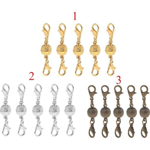 5pcs/Set Glitter Jewelry Connector Lobster Magnetic Clasp Findings for Necklace