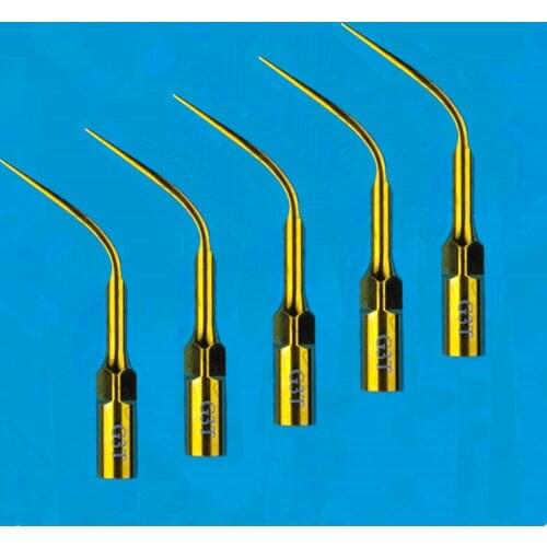 5 Pcs Ultrasonic Scaler Supragingival Golden Scaler Tips G3T, BEST DENTAL TIP compatible with Satelec Woodpecker-DTE