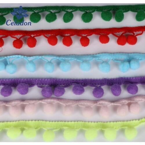 5 Yards Pom Pom Ball Lace 10mm MINI Pearl Pompom Fringe Ribbon Sewing Lace Kintted Fabric DIY Patchwork Material