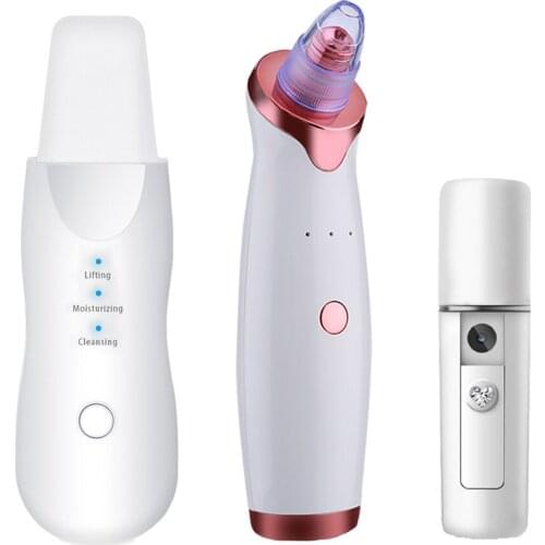 Blackhead Remover Ultrasonic Skin Scrubber Facial Peeling Pore Cleaner Exfoliator Face Spa Nano Sparyer Steamer Skin Care Tool