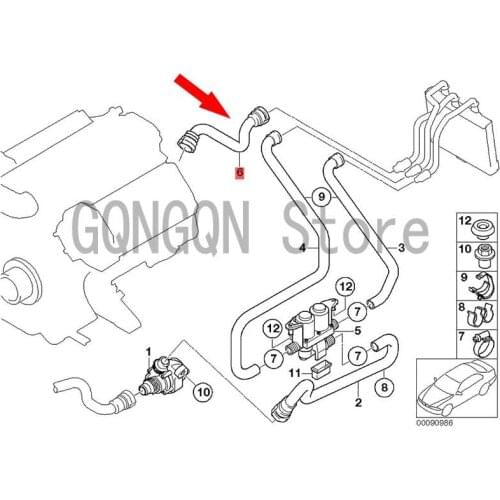 CAR return pipe Coolant pipe bm wE65 735I E66 745LI E65 740I Hose Heat exchanger Engine return pipe Cooling water pipe