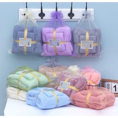 Bath Towel Coral Velvet Parent-child Towel Soft Absorbent Women Baby Children Bath Towel Water Absorption Cut edge Towel Sets