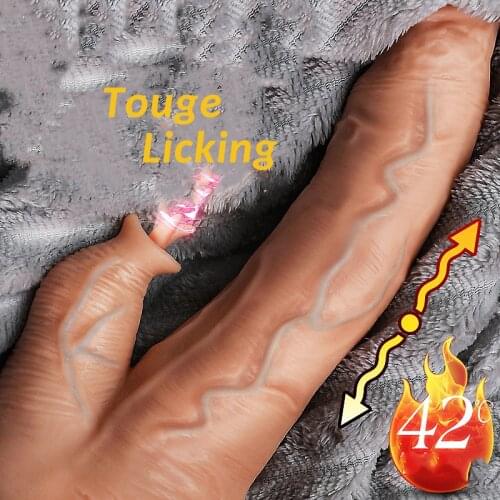 Huge Realistic Dildo with Suction Cup Vibrator G-spot Massage Tongue Licking Clitoris Stimulation Toys for Woman Adult Sex Shop