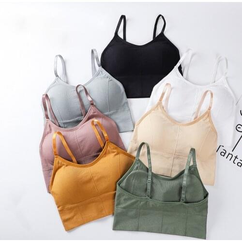 Deep V Women Sexy Bralette Soft Cotton Bra Solid Color Crop Top Push Up Padded Bralette Comfortable Underwear Wire Free Lingerie