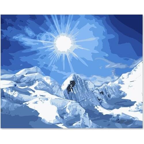 Digital oil painting coloring of Arctic and Antarctic glacier iceberg leisure manual