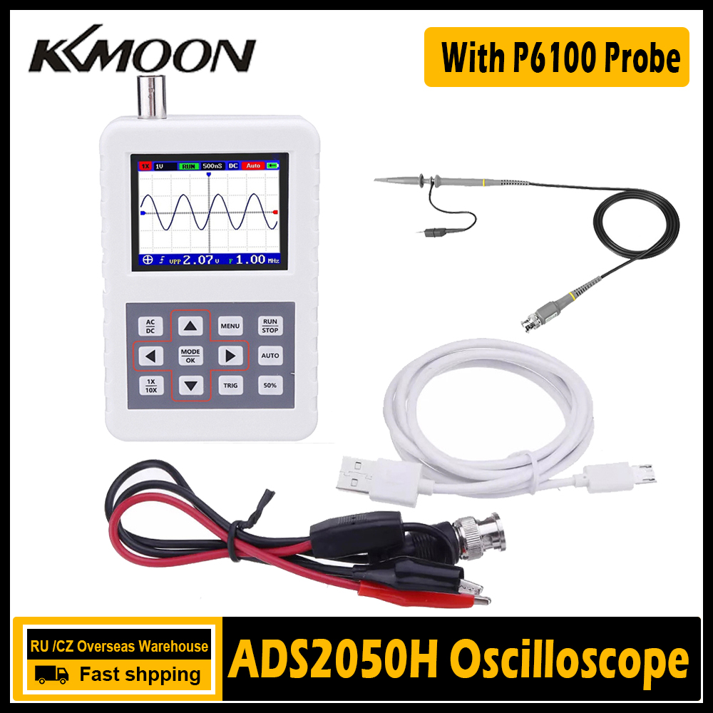 P6100 2Pcs Oscilloscope Test Probe 1X 10X 100MHz Alligator Clip Adjustable probe attenuation Detachable hook tip