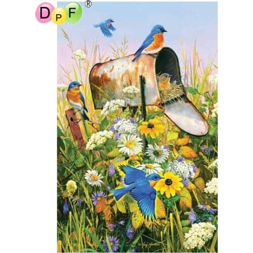 DPF DIY Mail the bird 5D home decor wall painting diamond mosaic square crafts diamond painting cross stitch diamond embroidery