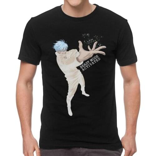 Satoru Gojo Jujutsu Kaisen T Shirt Men Cotton Print T-shirts Funny Tshirt Short Sleeve Beast Mode Activated Tees Tops