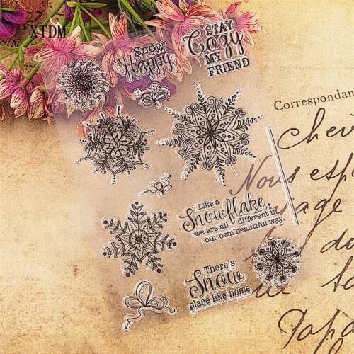 Hot selling snowflake transparent clear stamp / silicone seal roller stamp DIY scrapbook album / card production