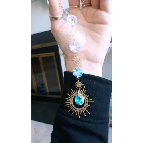 Crystal Sun Catcher Sun Charm Car Suncatcher Star Witchcraft Boho Decor Witchy Crystal Sun Catchers