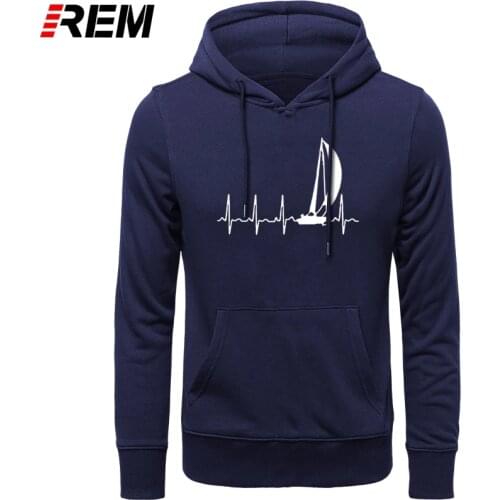 REM Hoodies Sailing SAILING IN A HEARTBEAT Graphic Cute Cotton long Sleeve Mens Hoodies, Sweatshirts