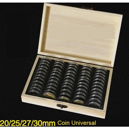 Coins Storage Book Commemorative Coin Collection Album Holders Collection Volume Folder Hold Multi-Color Empty Coin Wooden Box