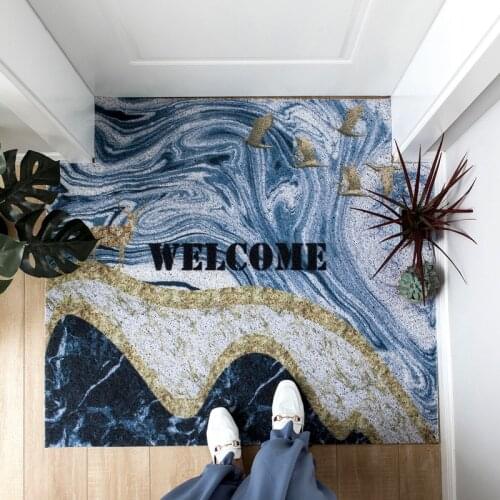 Nordic Style Living Room Mat Kitchen Mat Bath Mat PVC Silk Loop Anti-slip Mat Carpet Entrance Door Mat Carpet DIY Home Door Mat