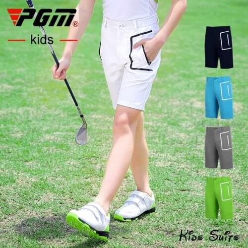 PGM Summer Breathable Childrens Clubs Shorts Boys Mid-waist Pocket Casual Shorts Golf Clothing Quick-dry Soft Short Pants M-XXL