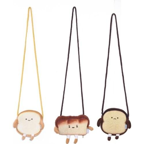 Cute Crossbody Bags Toast Bread Coin Purse Wallet Coin Bag Baby Girls Handbag