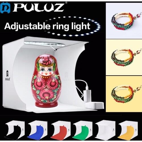 Mini LED Lightbox Adjustable Softbox Temperature Folding Light box Photography Box Studio Shooting Soft box 6 Color Backdrop