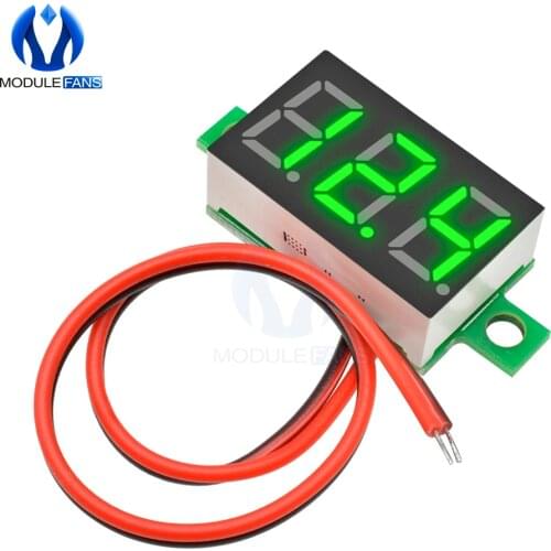 0.36 Inch Mini Digital LED Display Voltmeter Green Panel Voltage Meter DC 4.7~32V 3-Digit Display Adjustment Voltmeter