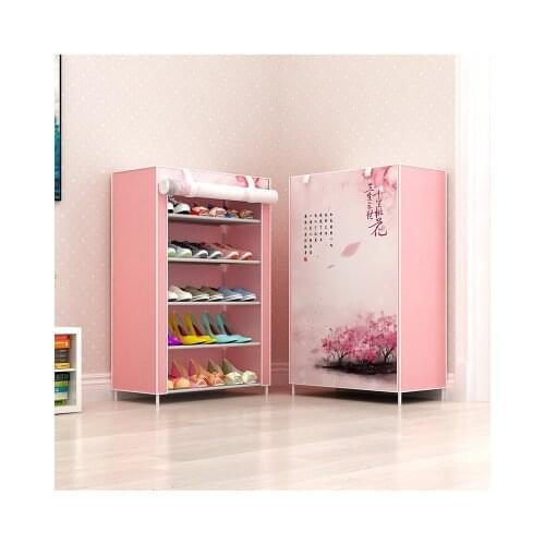 Multi-Layer Simple Cloth Cover Shoe Rack Economical Home Assembly Dormitory Cloth Non-Woven Fabric Dust Storage
