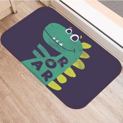 Dinosaur Print Floor Mat Carpet Soft Flannel Doormat Rugs for Bedroom Living Room Door Floor Hallway Mats