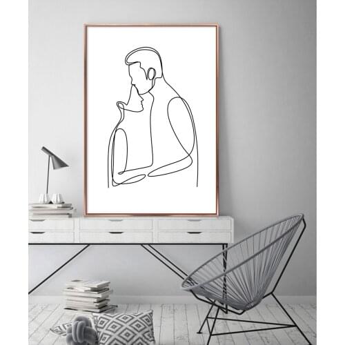 Abstract Line Person Things Poster Nordic Modern Simple Art Canvas Painting For Living Room Wall Decorative Pictures Home Decor