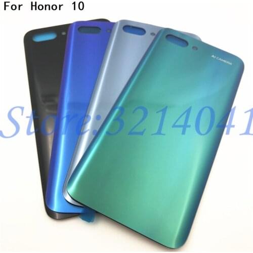 New For Huawei Honor 10 Back Battery Cover Case 3D Glass Rear Housing Cover Rear Door Cover+Adhesive Sticker With Logo