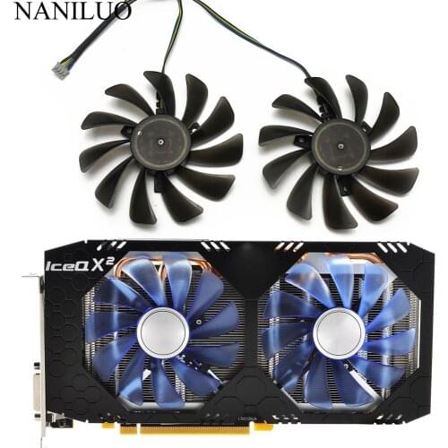 2PCS/lot 95MM FDC10U12S9-C CF1010U12S Replace For HIS AMD Radeon RX 580 590 RX580 RX590 IceQX2 Turbo Graphics Card Cooling Fan